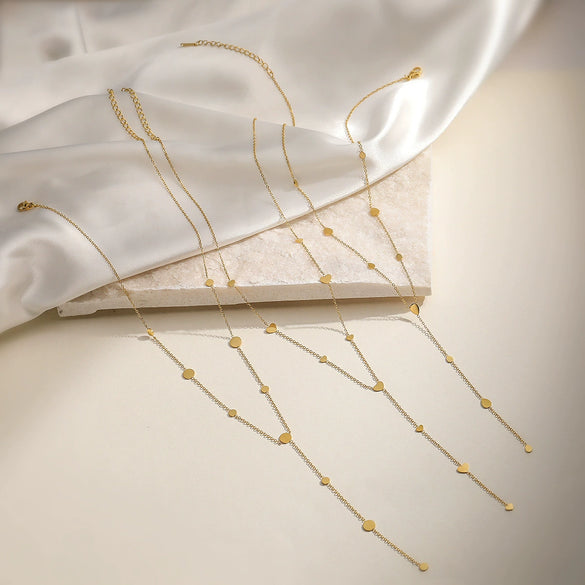 Wholesale Necklace Stainless Steel Geometric Chain Tassel Clavicle Chain For Female