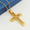 Wholesale Necklace 316L Stainless Steel Geometric Cross Electroplated 18K Gold For Women