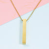 Wholesale Necklace Stainless Steel Geometric Cuboid Stereo Electroplating Cross Chain Pendant