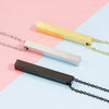 Wholesale Necklace Stainless Steel Geometric Cuboid Stereo Electroplating Cross Chain Pendant