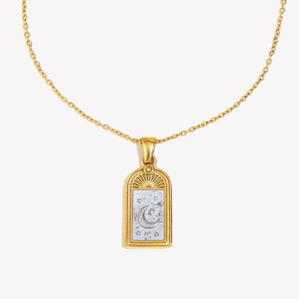 Wholesale Necklace Stainless Steel Geometric Electroplated Heart Tarot Style For Women