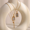 Wholesale Necklace Stainless Steel Geometric Electroplated Heart Tarot Style For Women