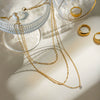 Wholesale Necklace Stainless Steel Geometric Electroplating Twist Ochain Pendant Threelayer