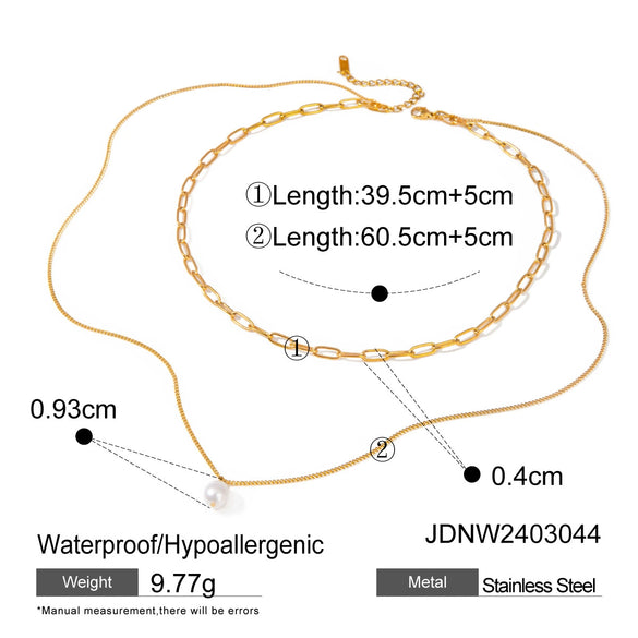 Wholesale Necklace Stainless Steel Geometric Electroplating Twist Ochain Pendant Threelayer