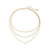 Wholesale Necklace Stainless Steel Geometric Electroplating Twist Ochain Pendant Threelayer