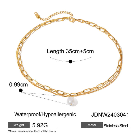 Wholesale Necklace Stainless Steel Geometric Electroplating Twist Ochain Pendant Threelayer
