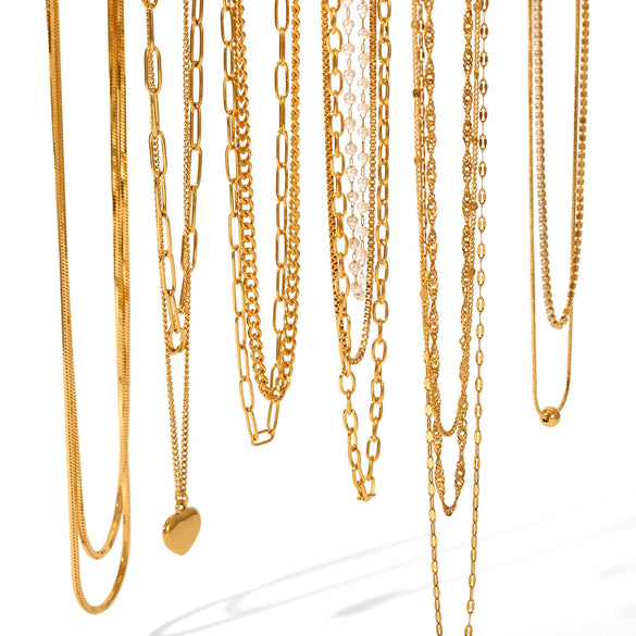 Wholesale Necklace Stainless Steel Geometric 18K Goldplated Electroplating Women's