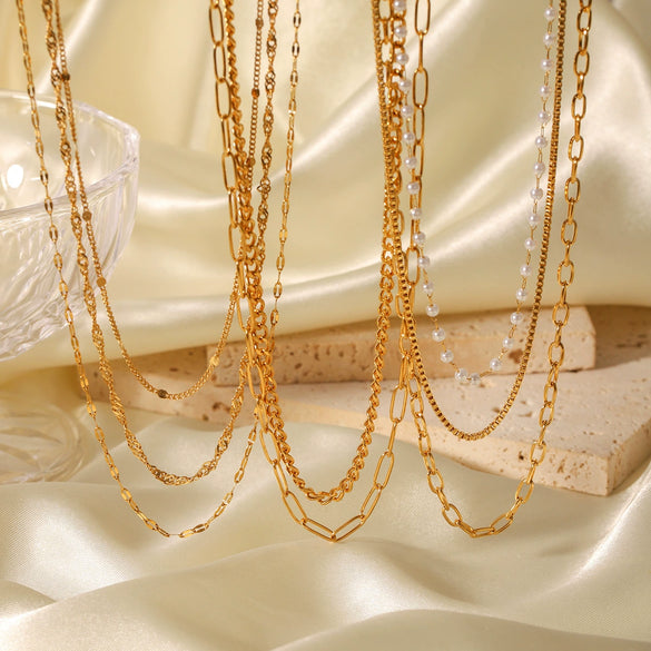 Wholesale Necklace Stainless Steel Geometric 18K Goldplated Electroplating Women's