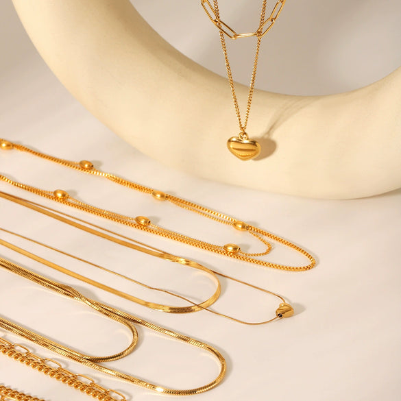 Wholesale Necklace Stainless Steel Geometric 18K Goldplated Electroplating Women's
