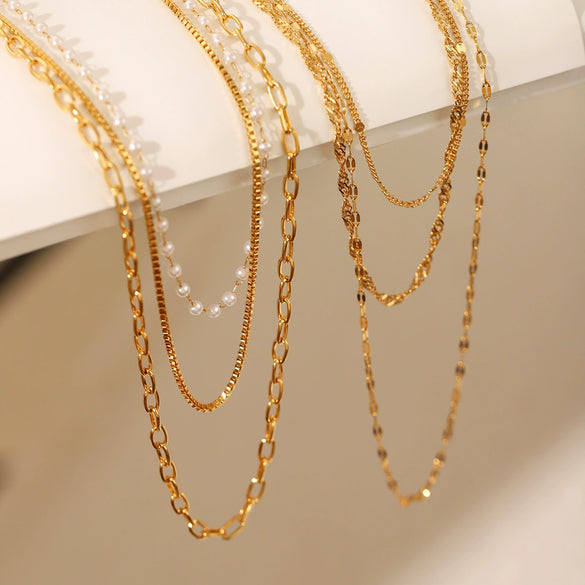 Wholesale Necklace Stainless Steel Geometric 18K Goldplated Electroplating Women's