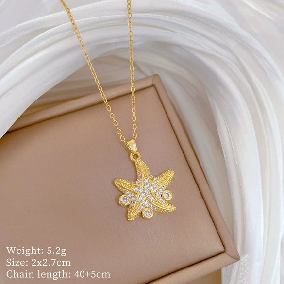 Wholesale Necklace Stainless Steel Geometric Sea Star Pattern For Women