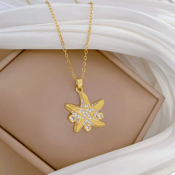 Wholesale Necklace Stainless Steel Geometric Sea Star Pattern For Women
