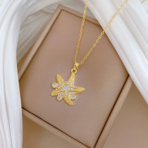 Wholesale Necklace Stainless Steel Geometric Sea Star Pattern For Women