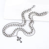 Wholesale Necklace Stainless Steel Geometric Vintage Punk Double Layer Snake Bone Chain Cross For Men With Oil Treatment