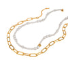 Wholesale Necklace Stainless Steel Glass Pearl Geometric Pattern Electroplating For Women