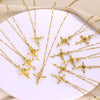 Wholesale Necklace Stainless Steel Gold Electroplated With Letters Numbers Text Pattern