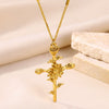 Wholesale Necklace Stainless Steel Gold Electroplated With Letters Numbers Text Pattern