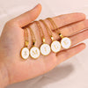 Wholesale Necklace Stainless Steel Gold Ochain Letter Pendant Electroplating Style