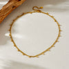 Wholesale Necklace Stainless Steel Gold Plated Geometric Doublelayer Round Bead Chain For Women