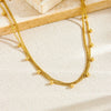 Wholesale Necklace Stainless Steel Gold Plated Geometric Doublelayer Round Bead Chain For Women