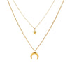 Wholesale Necklace Stainless Steel Gold Plated Geometric Star Moon Retro Style