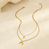 Wholesale Necklace Stainless Steel Gold Plated Geometric Star Moon Retro Style