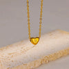 Wholesale Necklace Stainless Steel Gold Plated Love Letter Peach Heart Shaped For Women