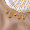 Wholesale Necklace Stainless Steel Gold Plated Love Letter Peach Heart Shaped For Women