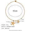 Wholesale Necklace Stainless Steel Gold Plated Starfish Scallop Conch Pearl Pendant For Female