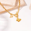 Wholesale Necklace Stainless Steel Goldplated Butterfly Cut Out Retro Fashion For Women