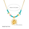 Wholesale Necklace Stainless Steel Goldplated Irregular Stone Beaded Sun Pendant O Word Chain For Women
