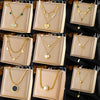 Wholesale Necklace Stainless Steel Goldplated Pearl Love Eyes Butterfly Pendant Heart Shape