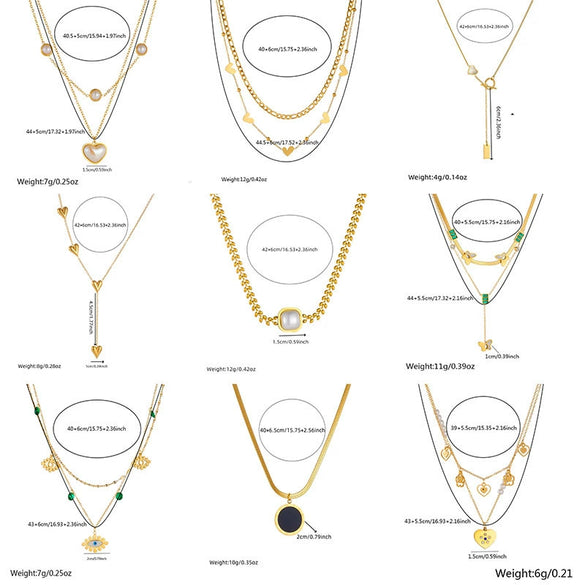 Wholesale Necklace Stainless Steel Goldplated Pearl Love Eyes Butterfly Pendant Heart Shape