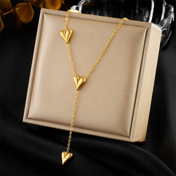 Wholesale Necklace Stainless Steel Goldplated Pearl Love Eyes Butterfly Pendant Heart Shape