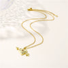 Wholesale Necklace Stainless Steel Heart Shape 18K Gold Electroplated Mixed Gem Inlay For Women
