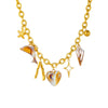Wholesale Necklace Stainless Steel Heart Shape Pendant 18K Gold Plated O Word Chain For Women's Personality Style