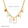Wholesale Necklace Stainless Steel Heart Shape Vintage Print Tassel Chain Electroplating