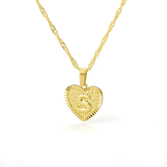 Wholesale Necklace Stainless Steel Hiphop Style Love Heart Letter Pendant Chain