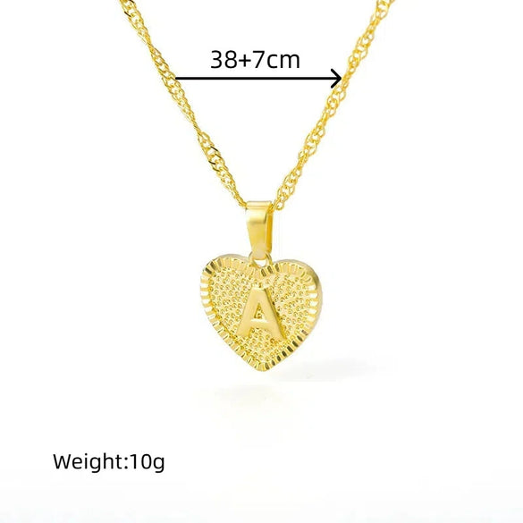 Wholesale Necklace Stainless Steel Hiphop Style Love Heart Letter Pendant Chain