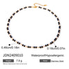 Wholesale Necklace Stainless Steel Imitation Pearl Bead String Eye Pendant Retro Geometric Style Titanium Steel Electroplated