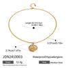 Wholesale Necklace Stainless Steel Imitation Pearl Bead String Eye Pendant Retro Geometric Style Titanium Steel Electroplated