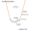 Wholesale Necklace Stainless Steel Imitation Pearl Geometric Style Electroplated For Women