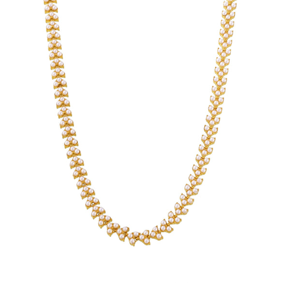 Wholesale Necklace Stainless Steel Imitation Pearls Geometric Light Luxury Electroplated