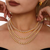 Wholesale Necklace Stainless Steel Imitation Pearls Geometric Light Luxury Electroplated