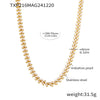 Wholesale Necklace Stainless Steel Imitation Pearls Geometric Light Luxury Electroplated