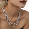 Wholesale Necklace Stainless Steel Imitation Pearls Geometric Light Luxury Electroplated