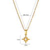 Wholesale Necklace Stainless Steel Inlaid Zircon With Star Moon Four Leaf Clover Pendant Electroplated Letters Numbers Text Design