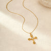 Wholesale Necklace Stainless Steel 18K Gold Geometric Cross Pendant Electroplated For Women