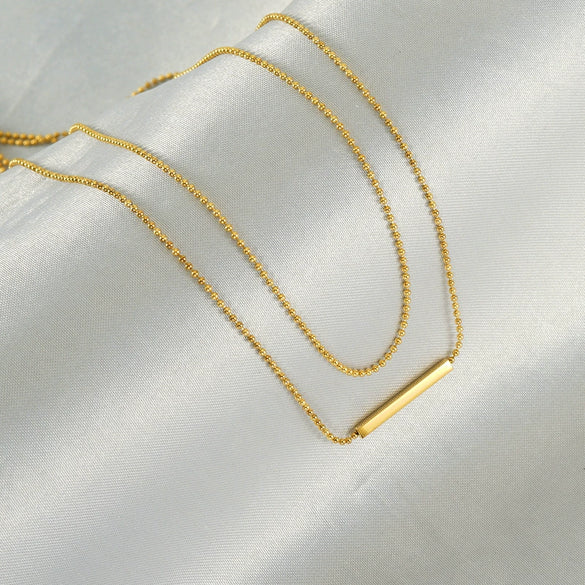 Wholesale Necklace Stainless Steel 18K Gold Geometric Electroplated Women's Fashion