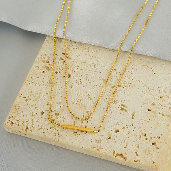 Wholesale Necklace Stainless Steel 18K Gold Geometric Electroplated Women's Fashion